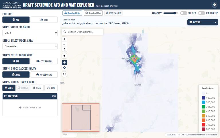 Screenshot of Statewide ATO and VMT Map; opens the tool in a new tab